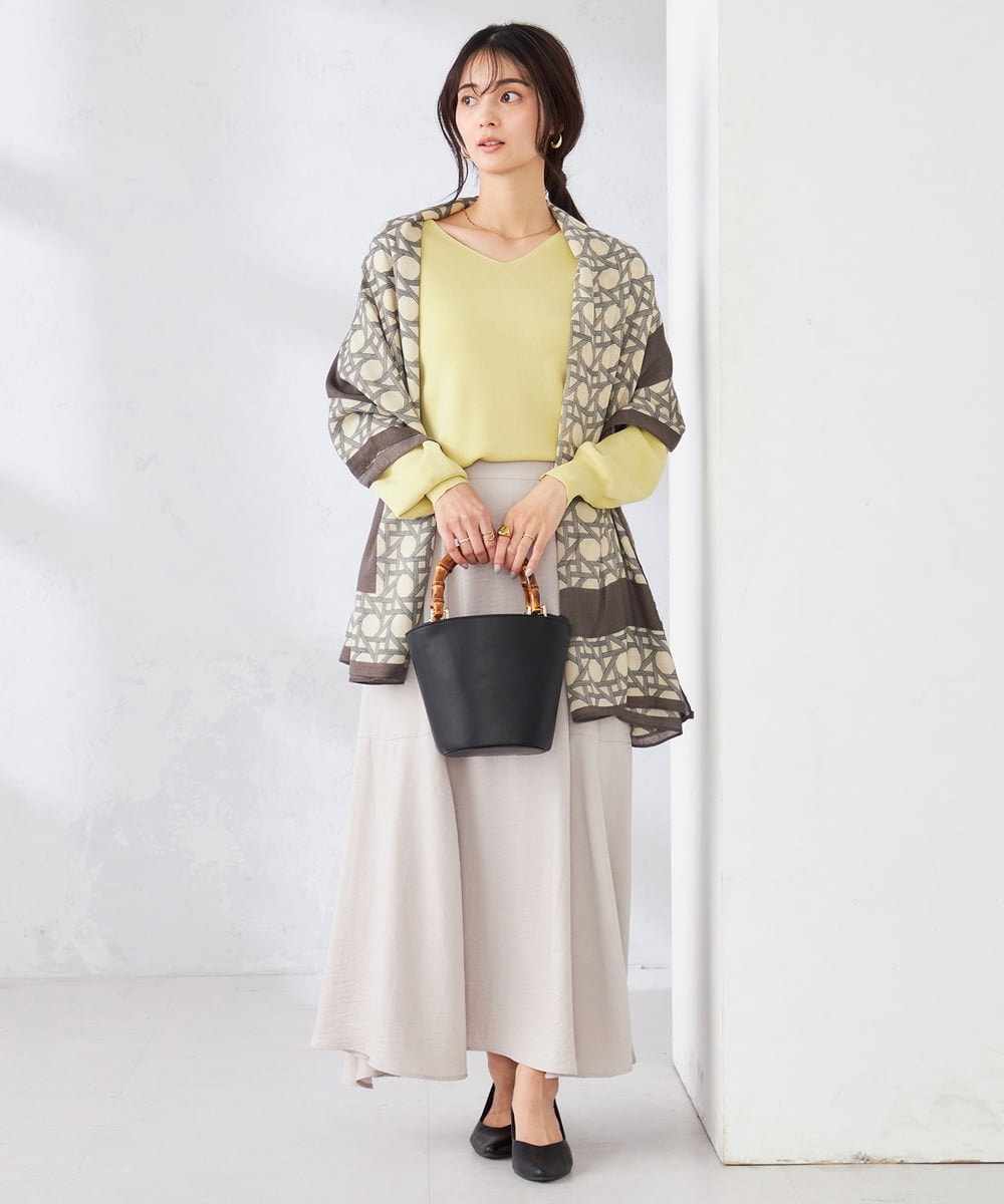 KS3GD03029 a.v.v(アー・ヴェ・ヴェ) 大判ストール グレー