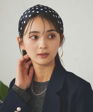 KS3JA02024 a.v.v(アー・ヴェ・ヴェ) ボウタイスカーフシュシュセット ネイビー