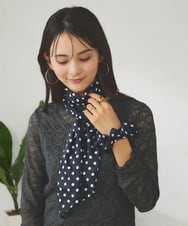 KS3JA02024 a.v.v(アー・ヴェ・ヴェ) ボウタイスカーフシュシュセット ネイビー