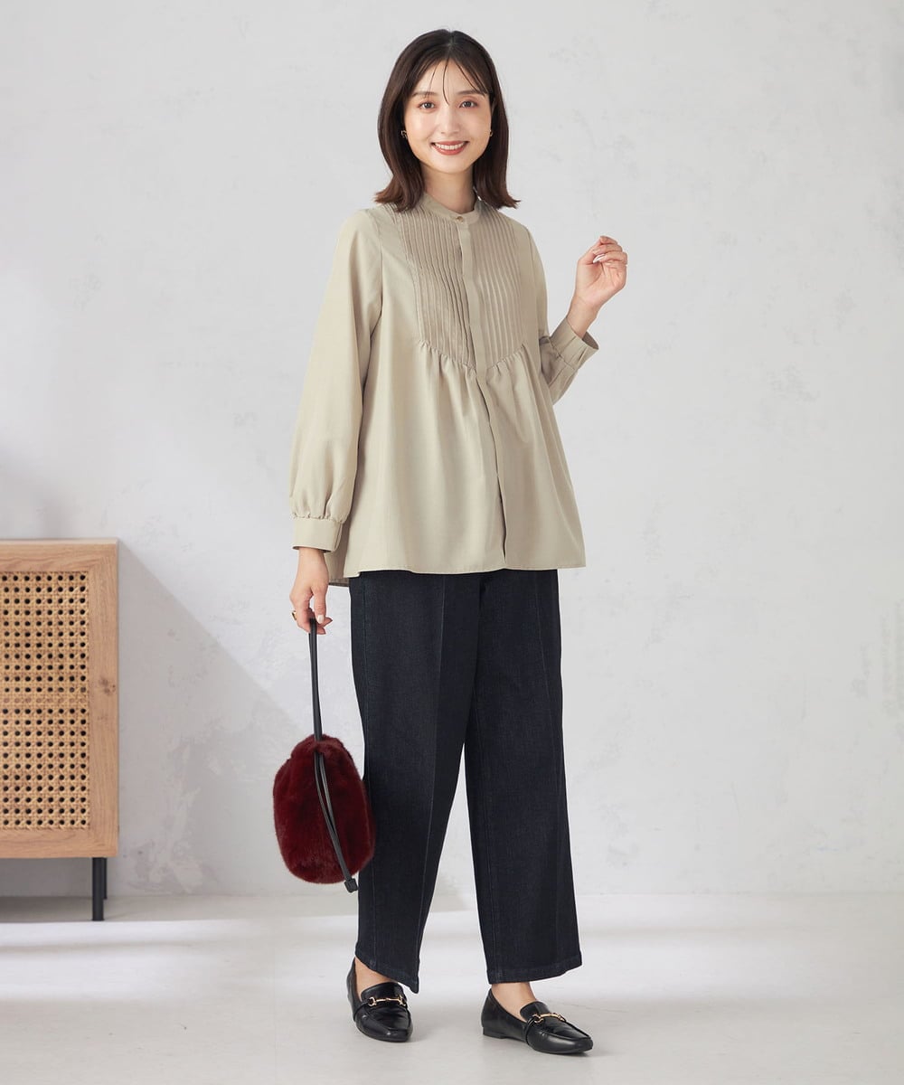 KS5AD14034 a.v.v(アー・ヴェ・ヴェ) ファー巾着ショルダーバッグ カーキ