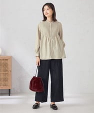 KS5AD14034 a.v.v(アー・ヴェ・ヴェ) ファー巾着ショルダーバッグ カーキ
