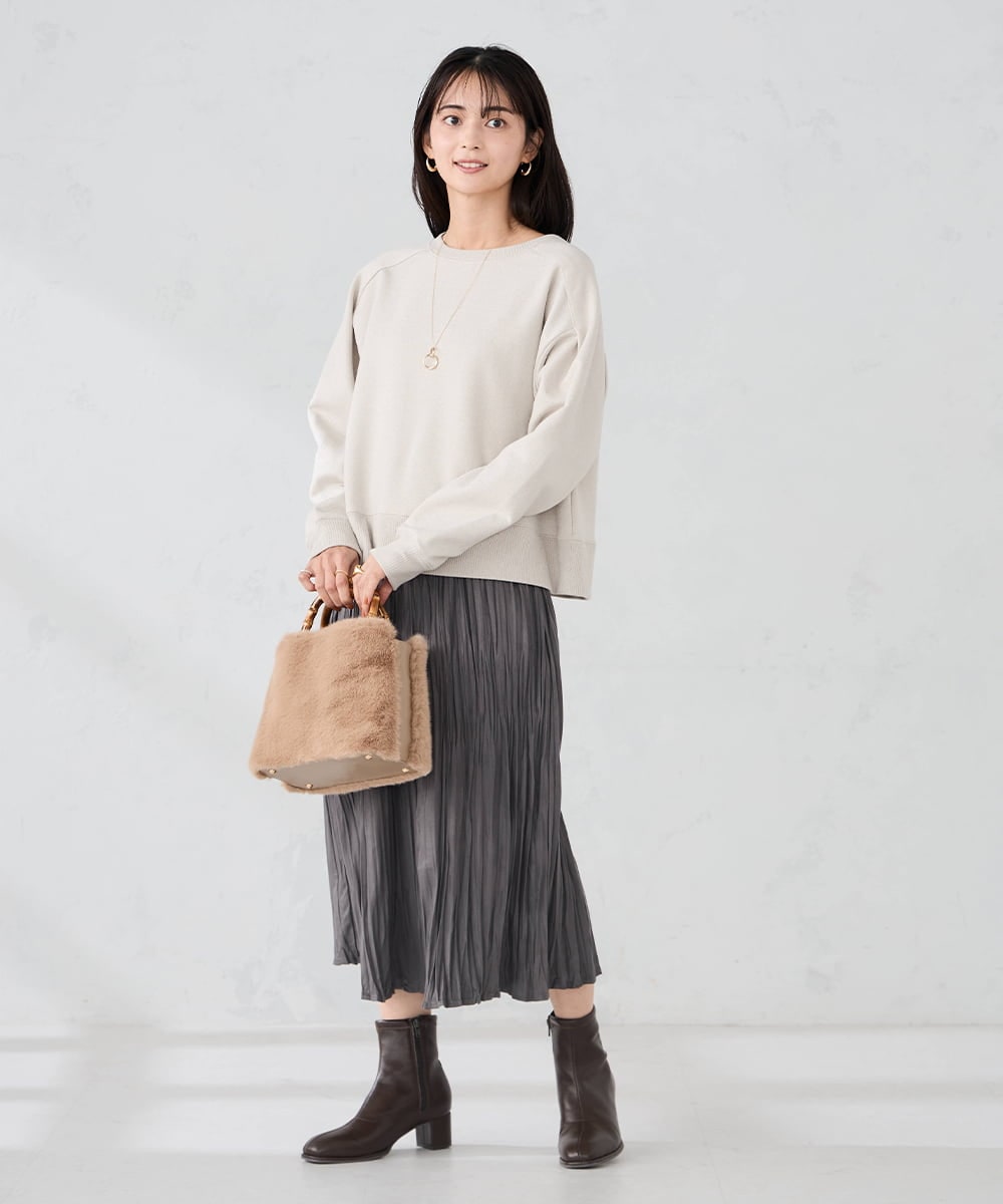 KS5AD19069 a.v.v(アー・ヴェ・ヴェ) バンブーハンドルファーバッグ ベージュ