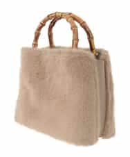 KS5AD19069 a.v.v(アー・ヴェ・ヴェ) バンブーハンドルファーバッグ ベージュ