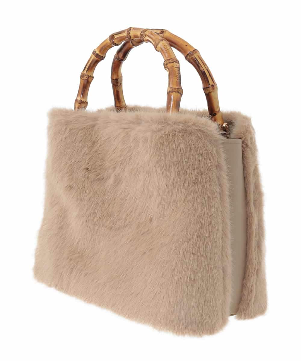 KS5AD19069 a.v.v(アー・ヴェ・ヴェ) バンブーハンドルファーバッグ ベージュ