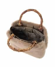 KS5AD19069 a.v.v(アー・ヴェ・ヴェ) バンブーハンドルファーバッグ ベージュ