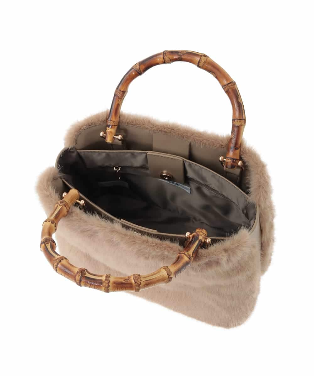 KS5AD19069 a.v.v(アー・ヴェ・ヴェ) バンブーハンドルファーバッグ ベージュ