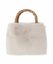 KS5AD19069 a.v.v(アー・ヴェ・ヴェ) バンブーハンドルファーバッグ ホワイト