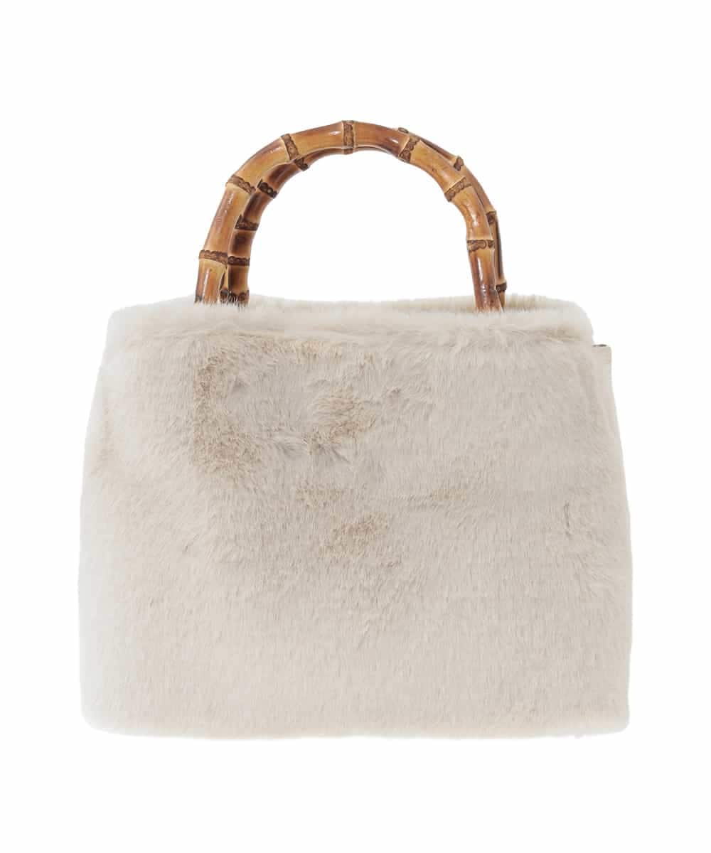 KS5AD19069 a.v.v(アー・ヴェ・ヴェ) バンブーハンドルファーバッグ ホワイト