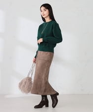 KS5AD22036 a.v.v(アー・ヴェ・ヴェ) シャギー巾着ショルダーバッグ グレージュ