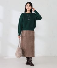 KS5AD22036 a.v.v(アー・ヴェ・ヴェ) シャギー巾着ショルダーバッグ グレージュ