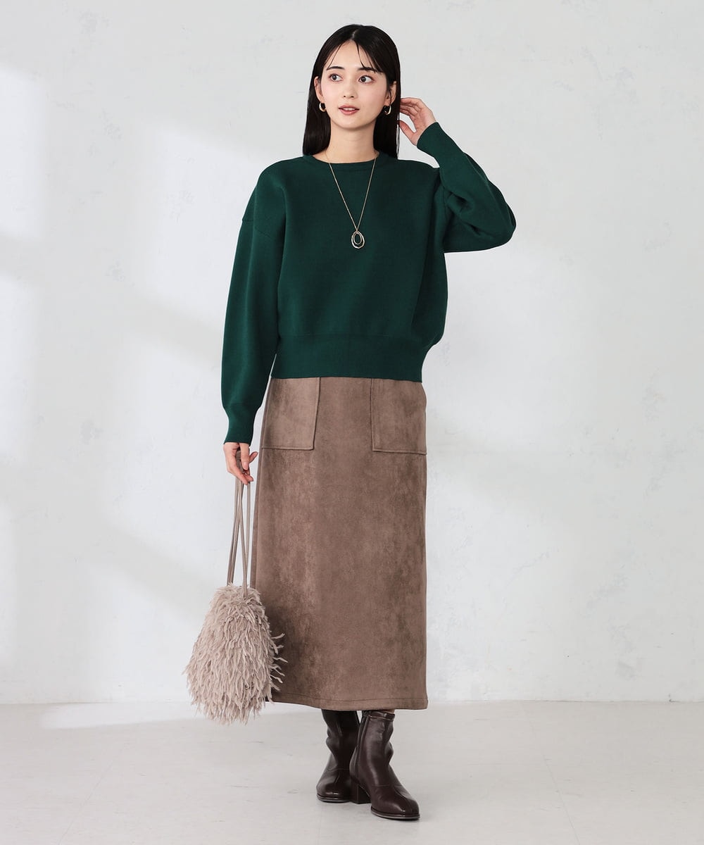 KS5AD22036 a.v.v(アー・ヴェ・ヴェ) シャギー巾着ショルダーバッグ グレージュ