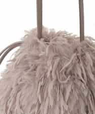 KS5AD22036 a.v.v(アー・ヴェ・ヴェ) シャギー巾着ショルダーバッグ グレージュ