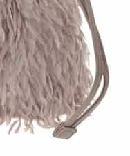 KS5AD22036 a.v.v(アー・ヴェ・ヴェ) シャギー巾着ショルダーバッグ グレージュ