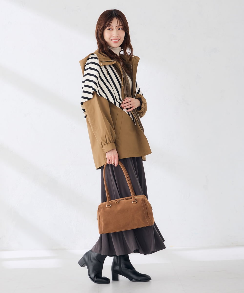 KS5AG03064 a.v.v(アー・ヴェ・ヴェ) ワイドボストンバッグ ベージュ
