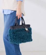 KS5AG09059 a.v.v(アー・ヴェ・ヴェ) カーリーファー トート バッグ ネイビー