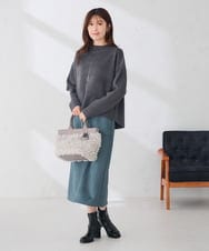 KS5AG09059 a.v.v(アー・ヴェ・ヴェ) カーリーファー トート バッグ ネイビー