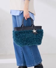KS5AG09059 a.v.v(アー・ヴェ・ヴェ) カーリーファー トート バッグ ネイビー