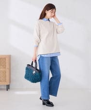 KS5AG09059 a.v.v(アー・ヴェ・ヴェ) カーリーファー トート バッグ ネイビー