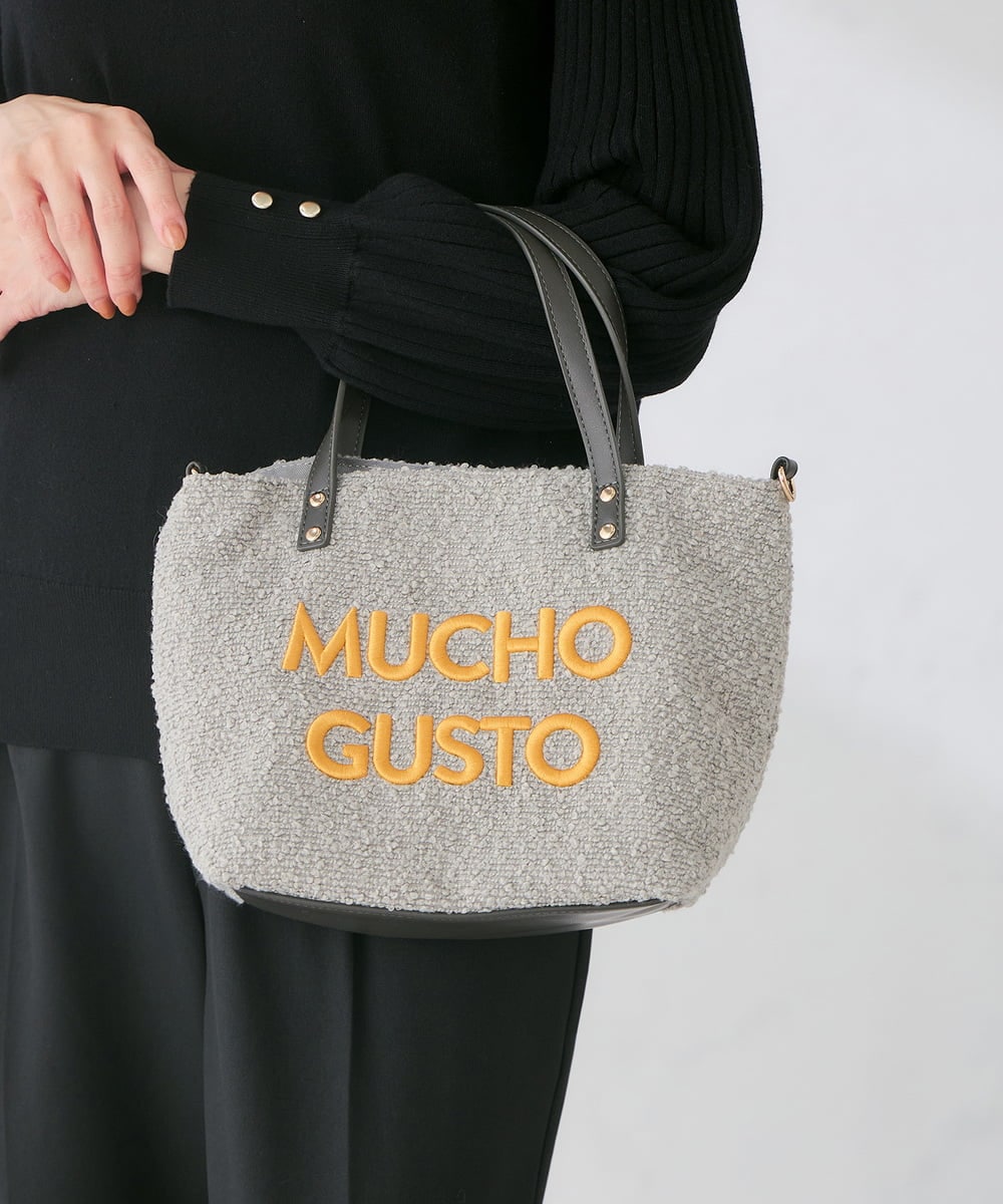 KS5AG10059 a.v.v(アー・ヴェ・ヴェ) ロゴ刺繍 トートバッグ ライトグレー