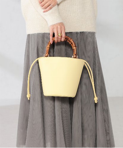 KS5ED02064 a.v.v バンブーハンドルミニバケツトート