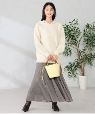 KS5ED02064 a.v.v(アー・ヴェ・ヴェ) バンブーハンドルミニバケツトート ライトイエロー