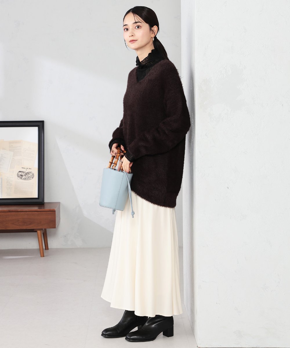 KS5ED02064 a.v.v(アー・ヴェ・ヴェ) バンブーハンドルミニバケツトート ライトイエロー