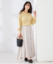 KS5ED02064 a.v.v(アー・ヴェ・ヴェ) バンブーハンドルミニバケツトート ライトイエロー