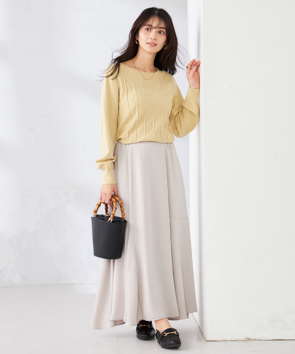 KS5ED02064 a.v.v(アー・ヴェ・ヴェ) バンブーハンドルミニバケツトート ライトイエロー