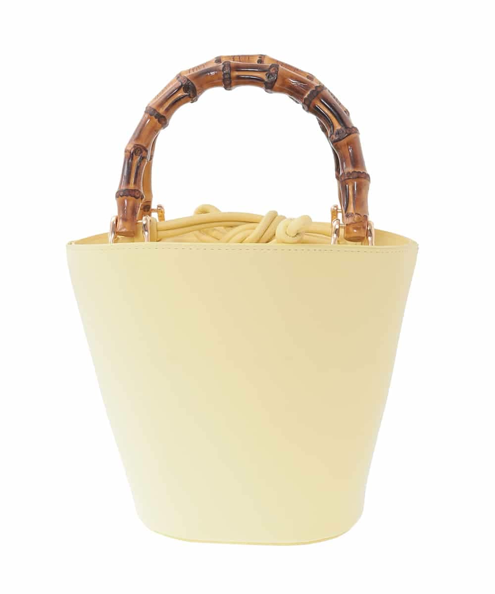 KS5ED02064 a.v.v(アー・ヴェ・ヴェ) バンブーハンドルミニバケツトート ライトイエロー