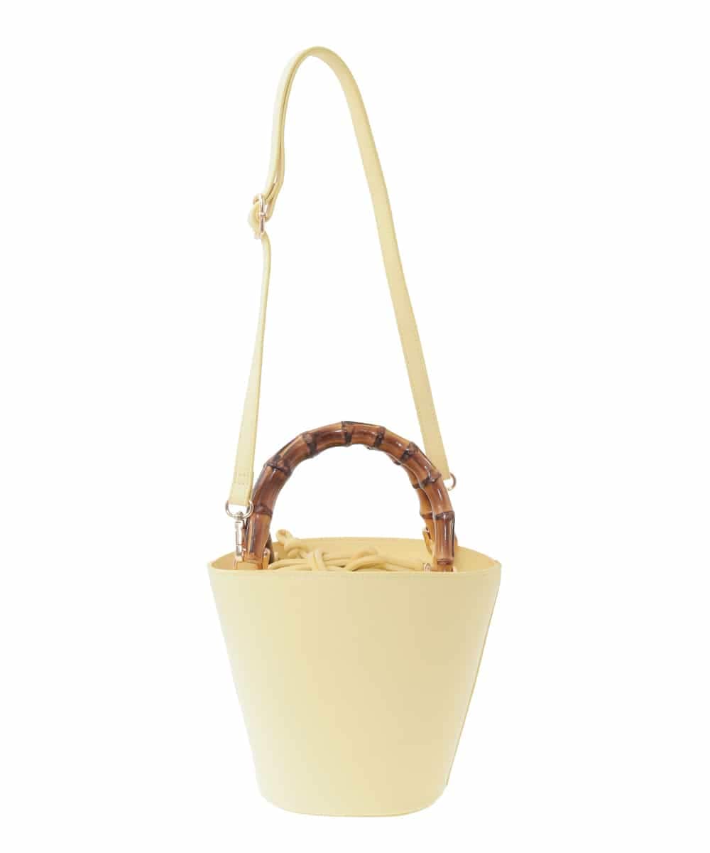 KS5ED02064 a.v.v(アー・ヴェ・ヴェ) バンブーハンドルミニバケツトート ライトイエロー
