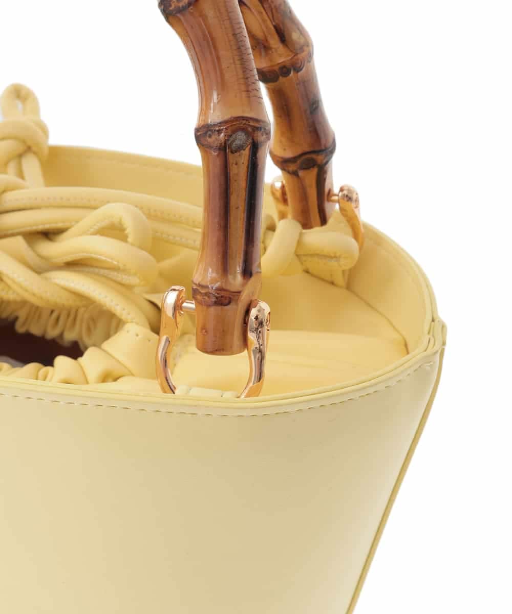 KS5ED02064 a.v.v(アー・ヴェ・ヴェ) バンブーハンドルミニバケツトート ライトイエロー