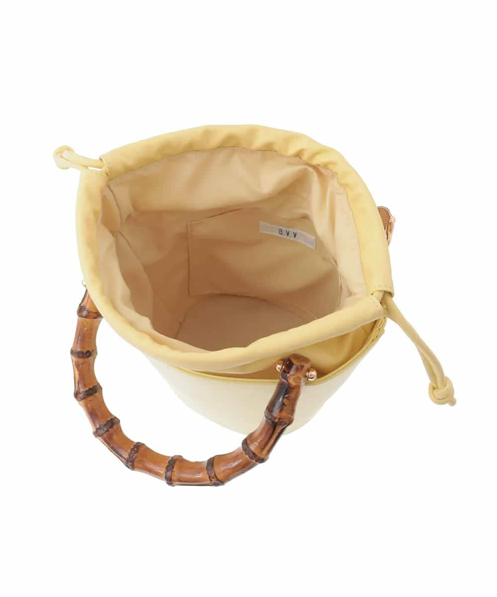 KS5ED02064 a.v.v(アー・ヴェ・ヴェ) バンブーハンドルミニバケツトート ライトイエロー