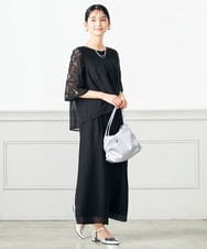 KS5GA19059 a.v.v(アー・ヴェ・ヴェ) サテンギャザーバッグ ライトグレー