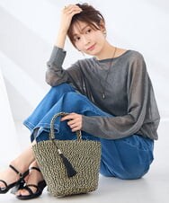 KS5GD07059 a.v.v(アー・ヴェ・ヴェ) ラメカゴバッグ ブラウン