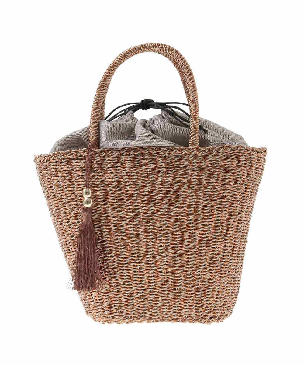 KS5GD07059 a.v.v(アー・ヴェ・ヴェ) ラメカゴバッグ ベージュ