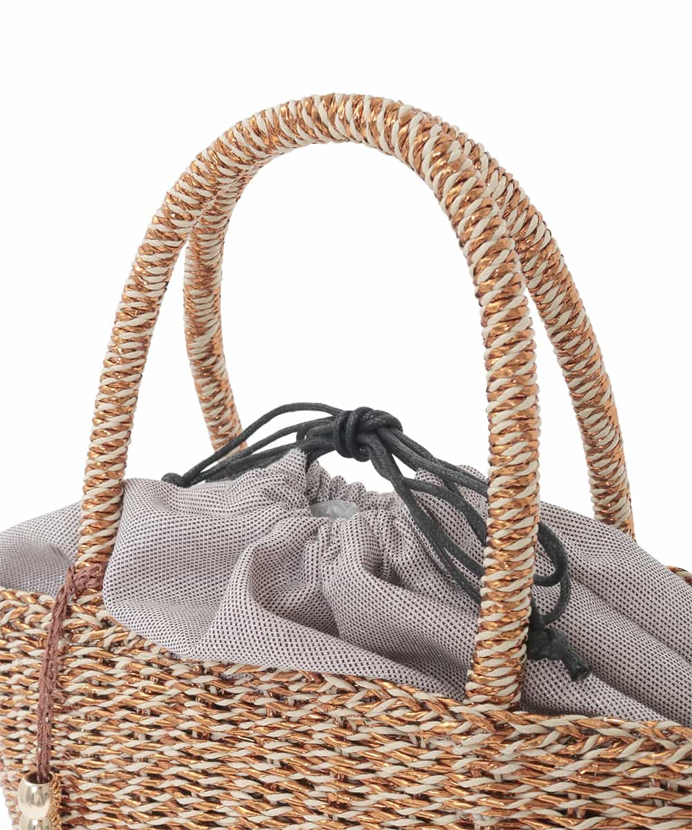 KS5GD07059 a.v.v(アー・ヴェ・ヴェ) ラメカゴバッグ ベージュ