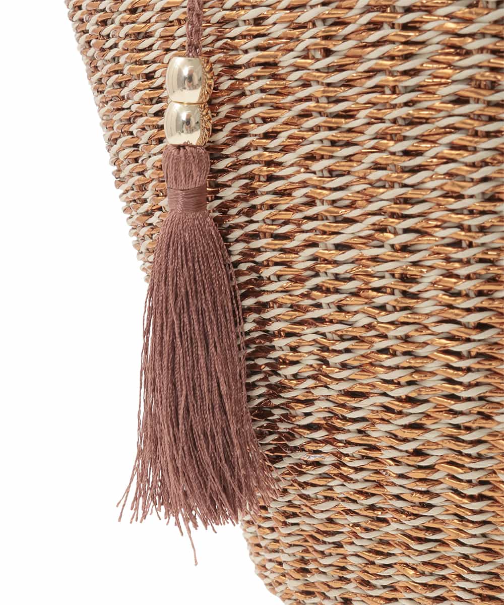 KS5GD07059 a.v.v(アー・ヴェ・ヴェ) ラメカゴバッグ ベージュ