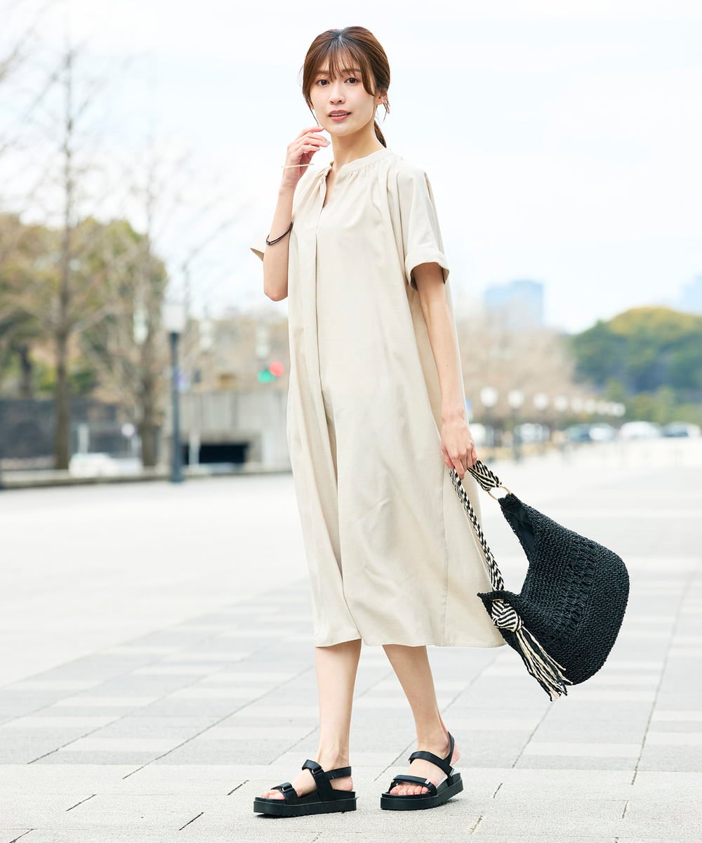 KS5GD08059 a.v.v(アー・ヴェ・ヴェ) 【雑誌InRed(宝島社)5月号掲載】ミックス編み雑材バッグ ブルー