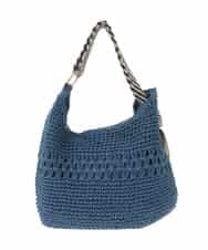 KS5GD08059 a.v.v(アー・ヴェ・ヴェ) 【雑誌InRed(宝島社)5月号掲載】ミックス編み雑材バッグ ブルー