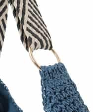 KS5GD08059 a.v.v(アー・ヴェ・ヴェ) 【雑誌InRed(宝島社)5月号掲載】ミックス編み雑材バッグ ブルー