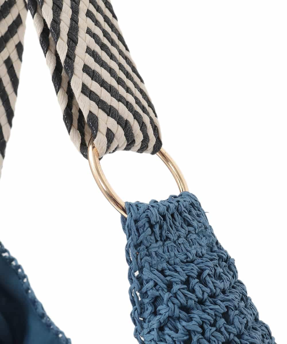 KS5GD08059 a.v.v(アー・ヴェ・ヴェ) 【雑誌InRed(宝島社)5月号掲載】ミックス編み雑材バッグ ブルー