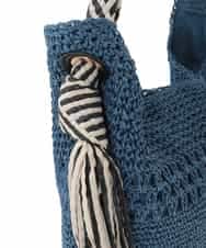 KS5GD08059 a.v.v(アー・ヴェ・ヴェ) 【雑誌InRed(宝島社)5月号掲載】ミックス編み雑材バッグ ブルー