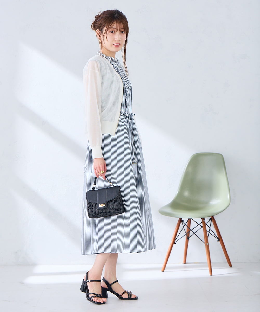 KS5GD09069 a.v.v(アー・ヴェ・ヴェ) フラップカゴショルダーバッグ ブラック