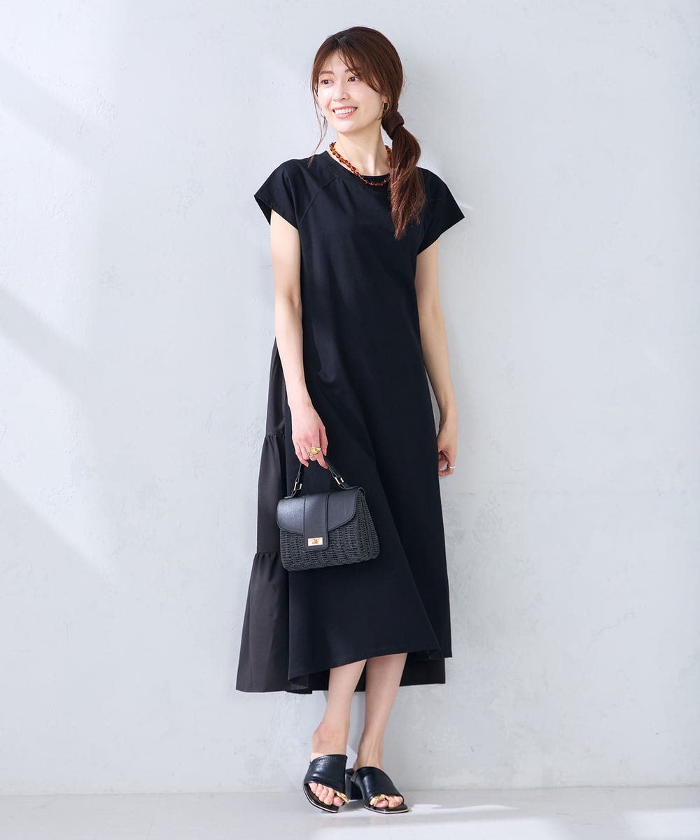 KS5GD09069 a.v.v(アー・ヴェ・ヴェ) フラップカゴショルダーバッグ ブラック