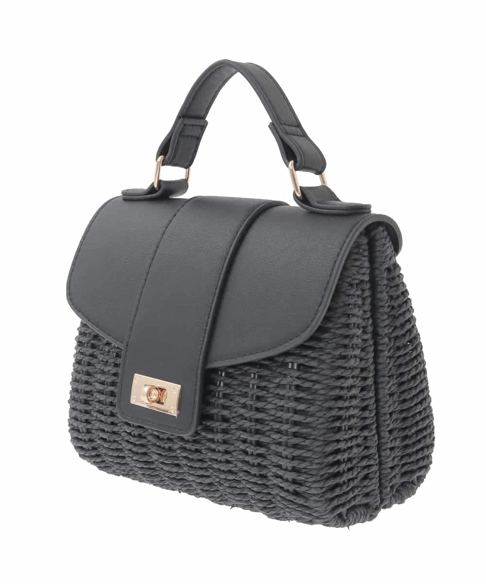 KS5GD09069 a.v.v(アー・ヴェ・ヴェ) フラップカゴショルダーバッグ ブラック