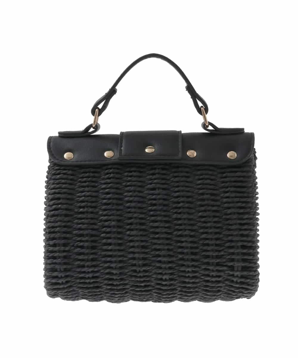 KS5GD09069 a.v.v(アー・ヴェ・ヴェ) フラップカゴショルダーバッグ ブラック