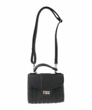 KS5GD09069 a.v.v(アー・ヴェ・ヴェ) フラップカゴショルダーバッグ ブラック