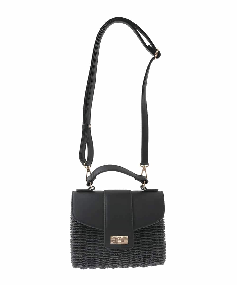 KS5GD09069 a.v.v(アー・ヴェ・ヴェ) フラップカゴショルダーバッグ ブラック