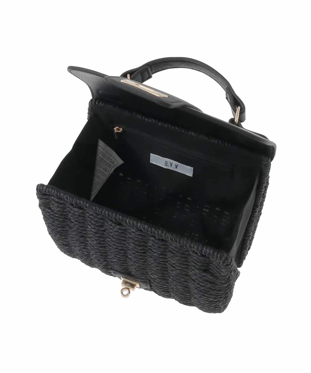 KS5GD09069 a.v.v(アー・ヴェ・ヴェ) フラップカゴショルダーバッグ ブラック