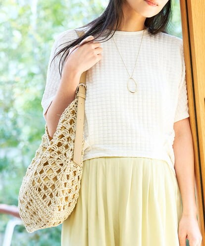 KS5GD10059 a.v.v ラメフィルム透かし編みショルダーバッグ